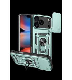 iPhone 17 Pro Pars Lens Yüzüklü Silikon - Yeşil