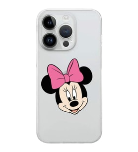 Apple iPhone 14 Pro Max Uyumlu Kamera Korumalı Tıpalı Kapak Minnie Mouse Tasarımlı ŞeffafKılıf