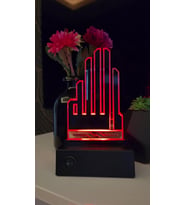 Özel 3D Tasarım Kufi Hat "ALLAH" (CC) Yazılı Pilli Dekoratif LED Lamba
