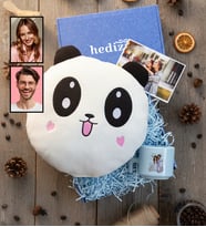 Kişiye Özel Karikatürlü Gelin Damat Balayı Çifti Hediye Kutusu - Kişiye Özel T Pastel Kupa, Peluş Yastık, Fotoğraf 1 Adet Sevgililer Günü Hediyesi