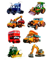 Dekoratif Etiket Sticker Kamyonlar 80X120Mm Dl-042 - 4 adet