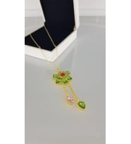 Marka 60 cm Yeşil  Çelik kolye