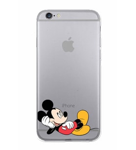 Apple iPhone 6S Plus Uyumlu Kamera Korumalı Tıpalı Kapak Mickey Mouse TasarımlıŞeffaf Kılıf