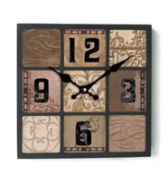 MUTFAK › AHŞAP SAATLER › Saatler-MB KARE DESEN TEMALI DUVAR SAATİ-30*30*3,5 CM