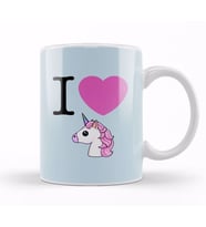I Heart Unicorns Emoji Kupa Bardak Porselen