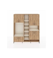 Hyperion Dolap 18 Raflı 8 Kapaklı Tek Askılı 220x44x243 Çam-Çam/Aytaşı