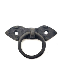 Antika Tarz Dekoratif Pirinç YaprakMobilya Kulbu, Kapı Kilit Halkası - 80 mm, Ok