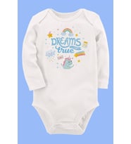 Organik Baskılı Pamuklu Unisex Bebek Body UZUNKOLE49