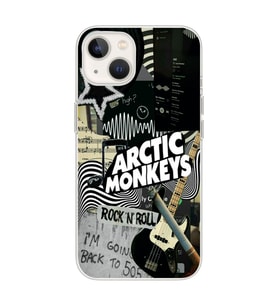 Iphone 14 Plus Uyumlu Arctic Monkeys Kolaj Desenli Şeffaf Telefon Kılıfı