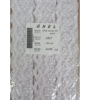 Dantel Polyester Sanal Tül Bant Beyaz 14,50 Metre En 6 Cm On-1517-b