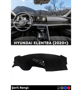 Hyundai Elantra 2020+ 3d Torpido Koruma Kılıfı - Ön Göğüs Kaplama - Siyah Şerit