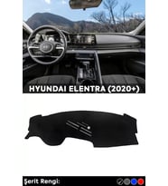 Hyundai Elantra 2020+ 3d Torpido Koruma Kılıfı - Ön Göğüs Kaplama - Siyah Şerit