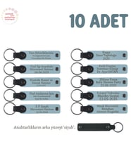 Gök Mavi & Siyah, Anaokulu Hatırası İçin Kişiselleştirilmiş Anahtarlık 10’lu Set, Eğitim Hediyesi (Gök Mavisi)