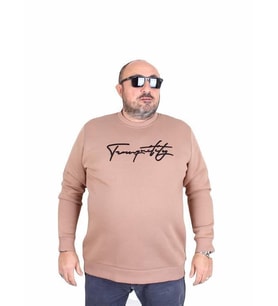 Starbattal Erkek Büyük Beden Sıfır Yaka Sweat Twenty 24200 S.KAHVE