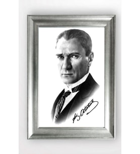 Gümüş Çerçeveli Atatürk Tablo cv627