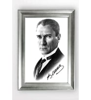 Gümüş Çerçeveli Atatürk Tablo cv627
