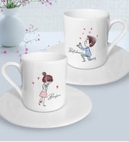BK Gift Kişiye Özel Sevgililer Temalı 2’li Türk Kahvesi Fincanı, Sevgililer Günü Hediyesi, Sevgiliye Hediye, Ev Hediyesi-8