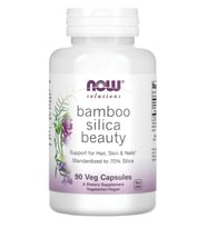 NOW Foods, Solutions, Bamboo Silica Beauty, 90 Veg Capsules (380 mg per Capsule) (Renksiz)