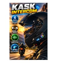 Bluetooth 5.3 Kask Intercom Kulaklık – IPX6 Suya Dayanıklı, Gürültü Engelleyici, 1000 m Menzil