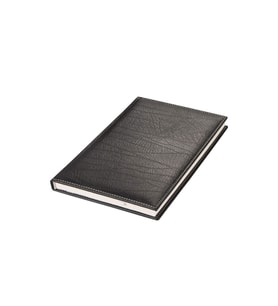Deri Defter Günlük Journal Ajanda Tarihsiz Düz 160 Yaprak Baron Vegan 17x24 cm (Siyah)