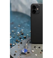 Miyuki Boncuk El Yapımı Mavi Balık Telefon Çarmı - Charm