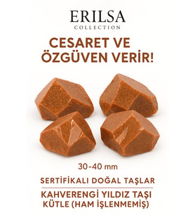 Sertifikalı Ham İşlenmemiş Kahverengi Yıldız Taşı Kütle – El Taşı Odaklanma Kararlılık Parlayan Güç (Çok Renkli)