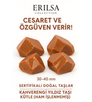 Sertifikalı Ham İşlenmemiş Kahverengi Yıldız Taşı Kütle – El Taşı Odaklanma Kararlılık Parlayan Güç (Çok Renkli)