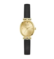 GUESS GUGW1029L2 PIRLANTALI SİYAH DERİ KORDON OVAL KADIN KOL SAATİ