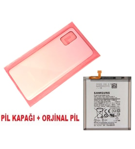 Tkgz Samsung Galaxy A71 A715 Arka Pil Batarya Kapağı + PİL PEMBE