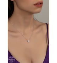 SWAROVSKİ CRYSTAL TEK TAŞ  925 AYAR GÜMÜŞ KOLYE