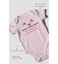 Harçlık Kabul Edilir! Baskılı Bebek Zıbını – Çıtçıtlı Body  %100 Pamuk Kısa Kol (Bebek Pembesi)