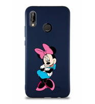 Huawei P20 Lite Soft Premier Kapak Minnie Mouse-D Tasarımlı Silikon Kılıf - Lacivert (Şeffaf)