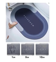Hızlı Kuruyan Kaymaz Banyo Paspası Mavi