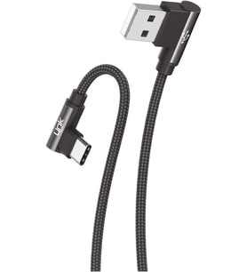 Type-C - USB 90 Derece Data/Şarj Kablosu 3A 1.5mt Siyah