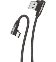 Type-C - USB 90 Derece Data/Şarj Kablosu 3A 1.5mt Siyah