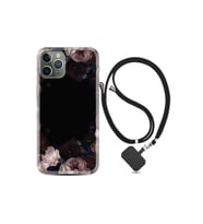 Apple Iphone 12 Pro Kılıf Resimli Desenli Silikon Boyun Askılı Dark Flowers 1906