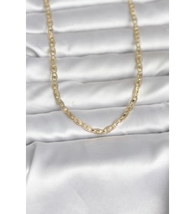 CM 14K Gold Renk Lazer Kesim Zincirli Model 60 cm Kadın Kolye - TJ-BKO10981