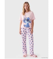 LCW Young Pembe Stitch Baskılı Kadın Pijama Takım