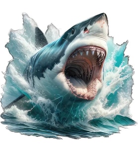 19 Cm Dev Köpek Balığı Megaladon Resmi Araba Sticker Yapıştırması MDX2