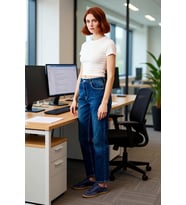 Kadın Yüksek Bel Straight Fit Denim Jean Fonksiyonel Dayanıklı Kaliteli Konforlu Estetik Şık