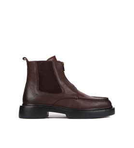 Shoetyle - Kahverengi Deri Fermuarlı Erkek Bot 250-085