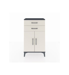 Arges Komodin Tek Raflı 2 Çekmeceli 2 Kapaklı 60x30x106 Antrasit-Aytaşı