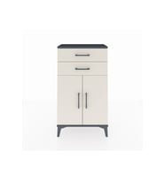 Arges Komodin Tek Raflı 2 Çekmeceli 2 Kapaklı 60x30x106 Antrasit-Aytaşı