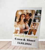 5 Fotoğraflı İsimli Tarihli Notlu Kişiye Özel Puzzle