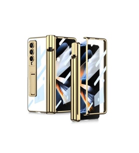 Samsung Galaxy Z Fold 4 Uyumlu Kılıf Zore Kıpta Standlı Kalem Bölmeli Kapak