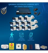 Qromax 11 Kamerali Set - Gece Renkli Gösteren Hareket Algilayan 5 Mp Sony Lensli 1080p Full Hd Güvenlik Kamerasi Seti 3404w
