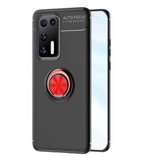 Durukar® Huawei P40 Kılıf Range Yüzüklü Silikon - Siyah-Kırmızı