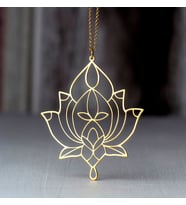 Altın Kaplama Lotus Çiçeği Gümüş Kolye