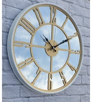 Markakanvas Metal Kasa AYNALI Duvar Saati  ( Çap 50 cm -Çap 80 cm ) (Altın)