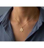 Kişiye Özel Kar Tanesi Model Kolye 925K Gümüş (Gold)